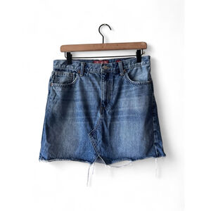 Lucky Brand Old Favorite Mini Denim Skirt Raw Hem Festival Size 6